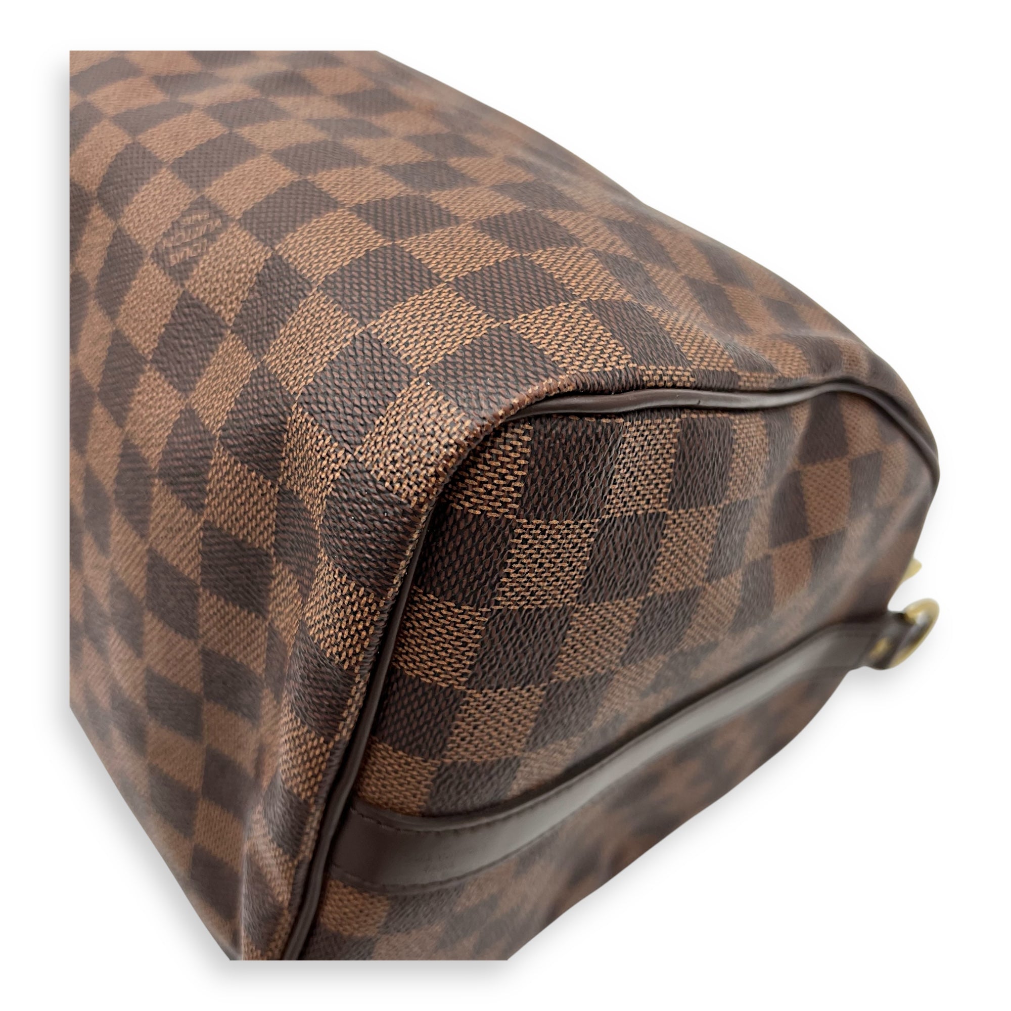 Louis Vuitton Speedy 35 Brown Top Handle Bag in Coated Canvas, Gold hardware_11