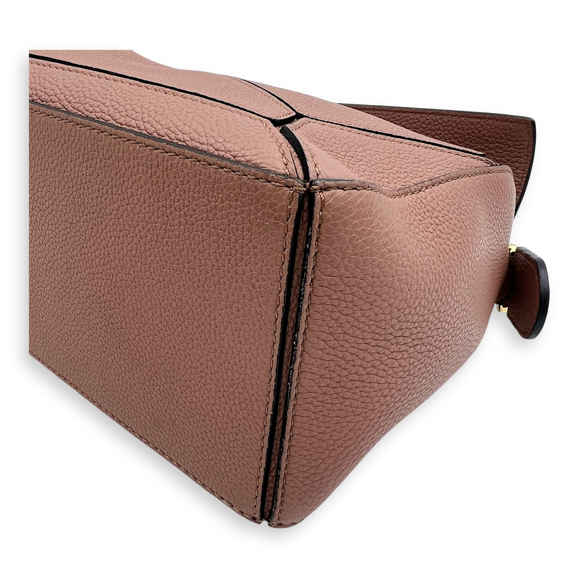Loewe Puzzle Top Handle Bag Pink in Calfskin, Gold hardware_9