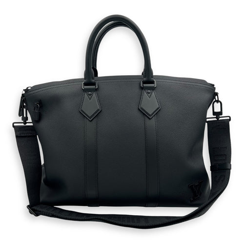 Louis Vuitton Lock It Black Top Handle Bag in Taurillon Leather, Lacquered Metal hardware_3