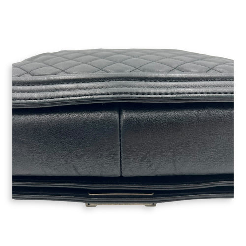 Chanel Boy Shoulder Bag Large Black in Calfskin, Ruthenium hardware_11