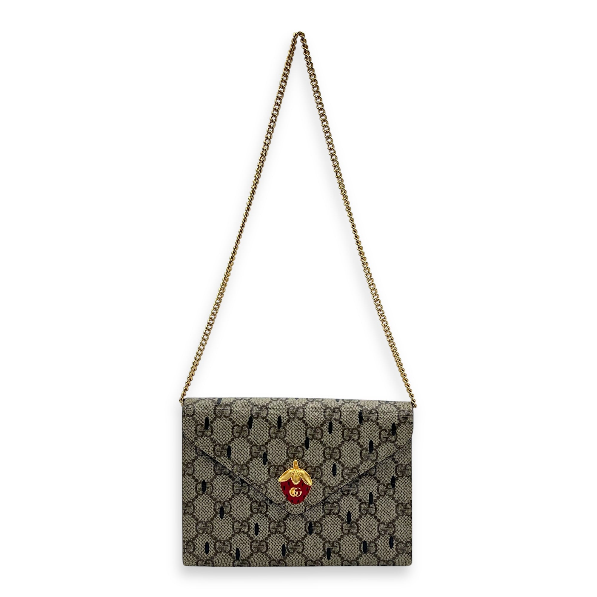 Gucci GG Clutch Brown in Coated Canvas, Gold hardware_1