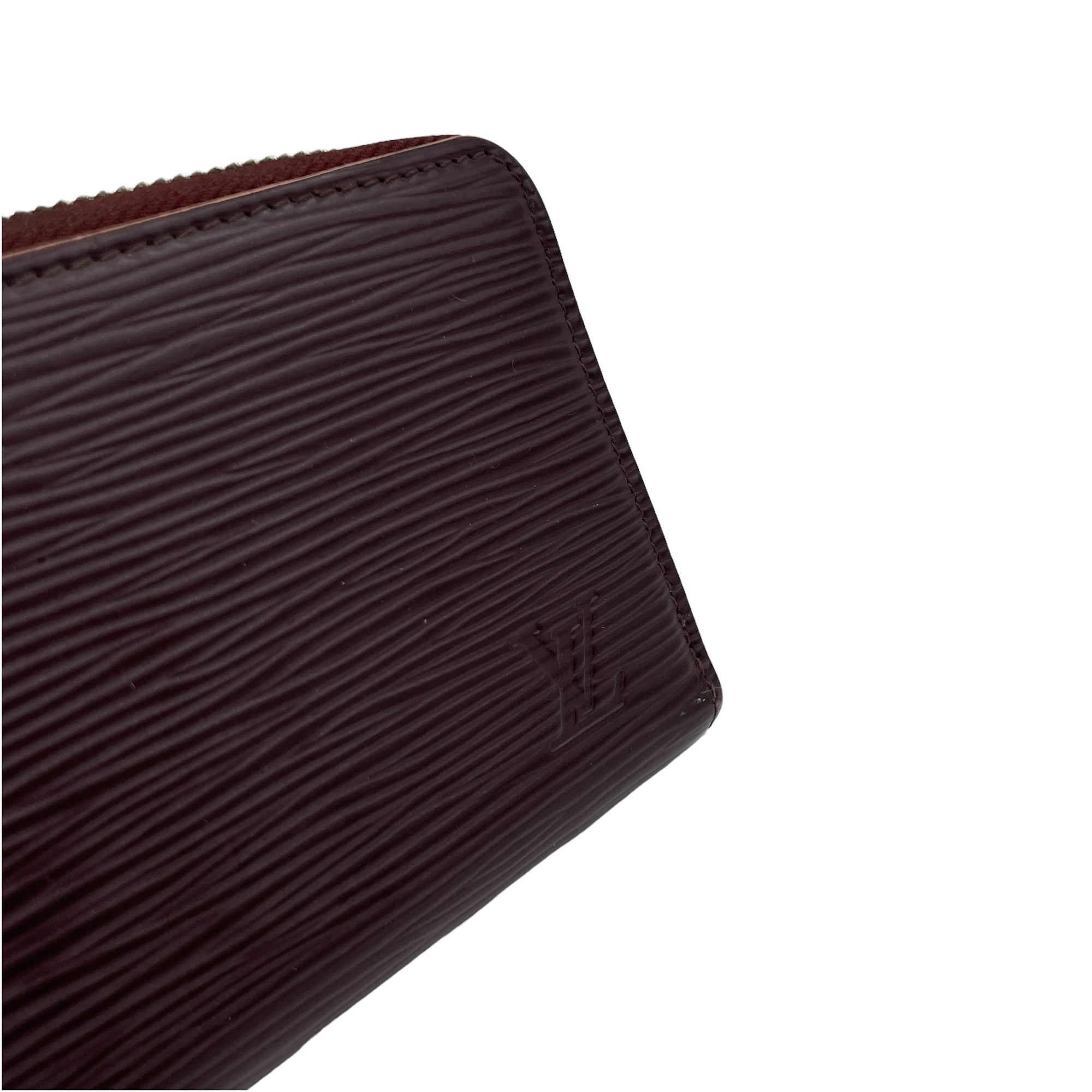 Zippy Purple Wallet in Epi Leather, Sliver hardware