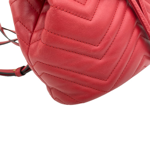 Marmont Red Backpack in Calfskin, Gold hardware