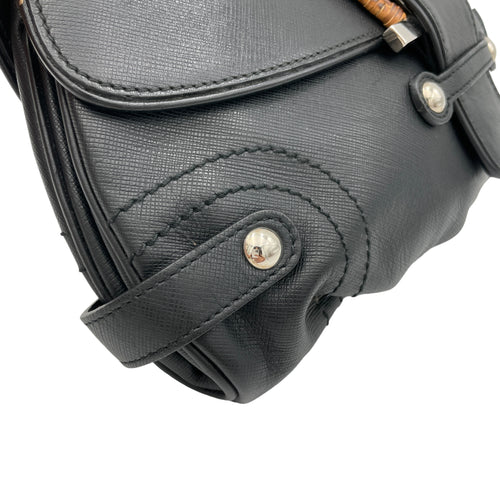 Baguette S Black Shoulder Bag in Calfskin, Silver hardware