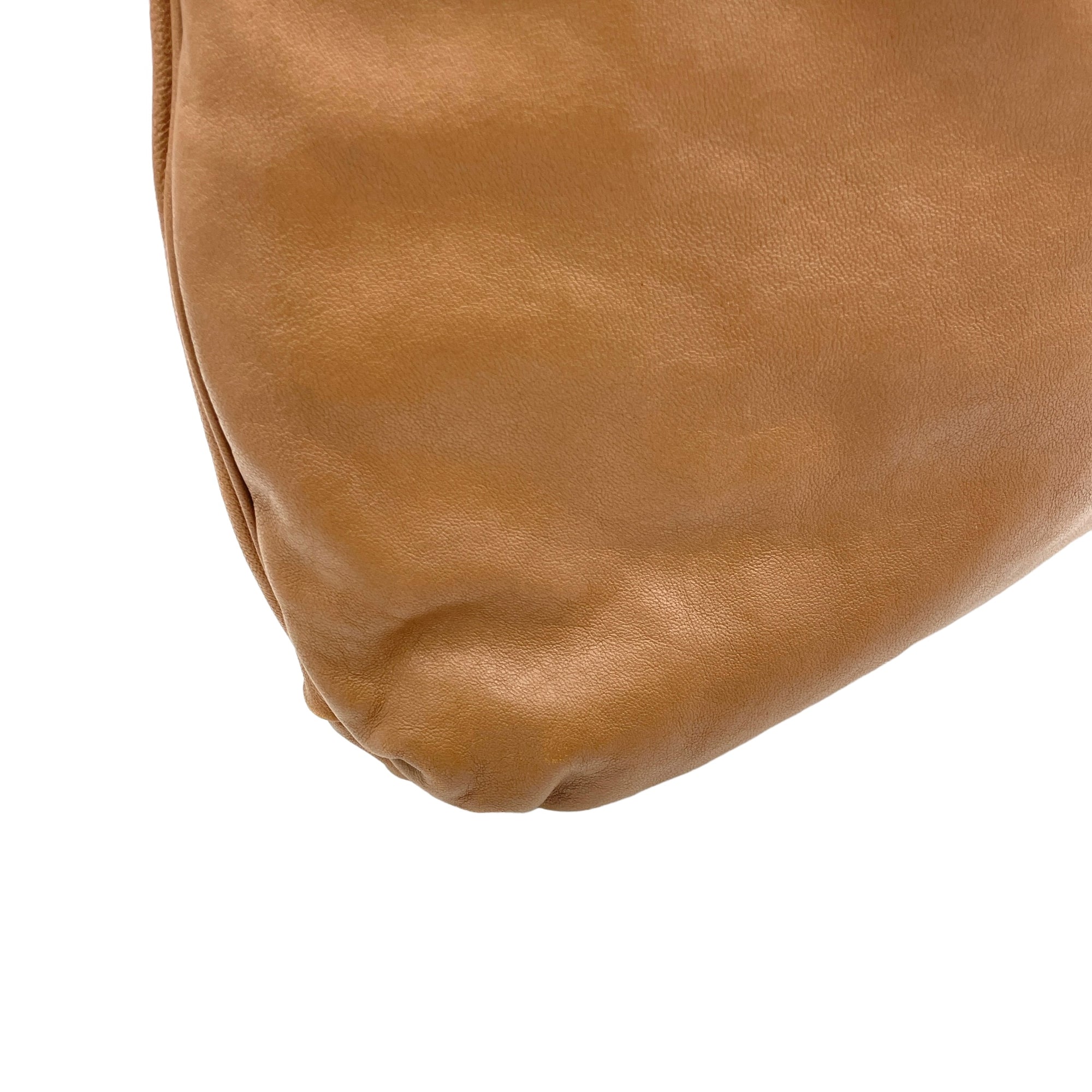 Hobo Brown Shoulder Bag in Calfskin, Silver hardware