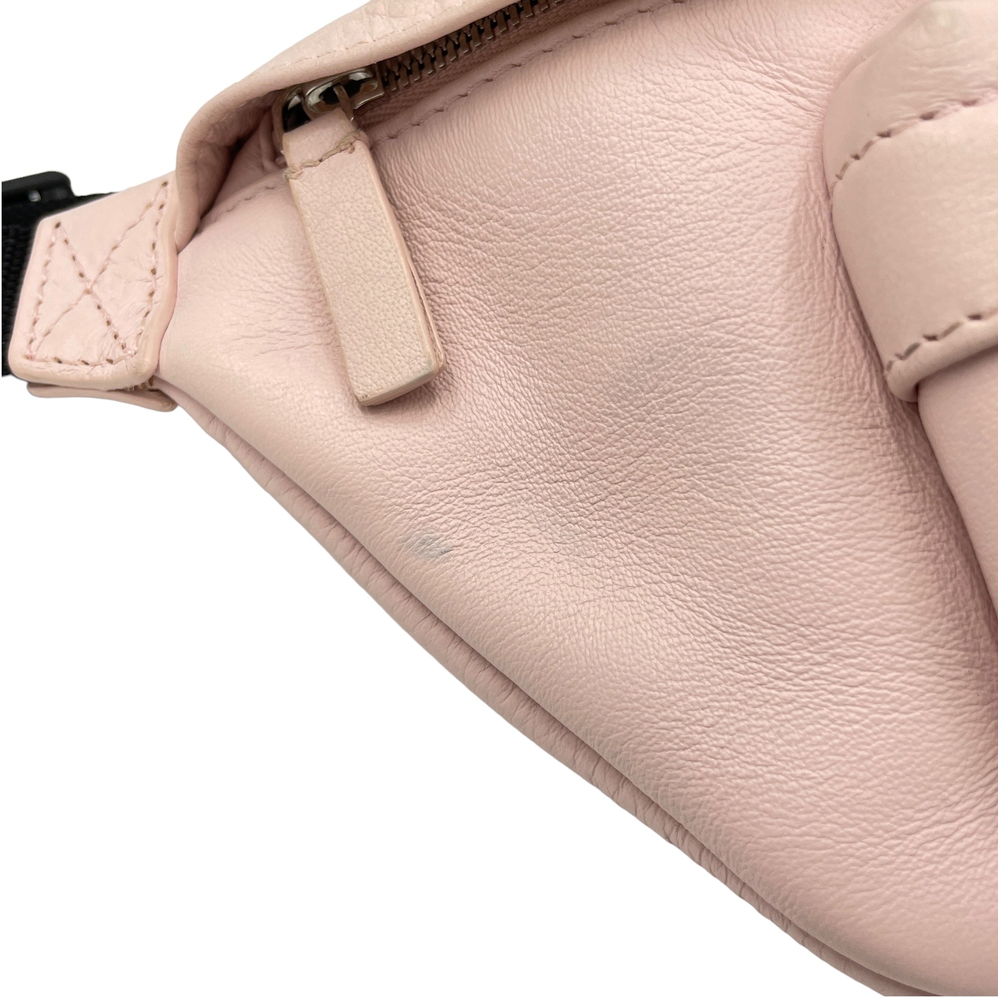 Logo NA Belt Bag Pink in Calfskin, Silver