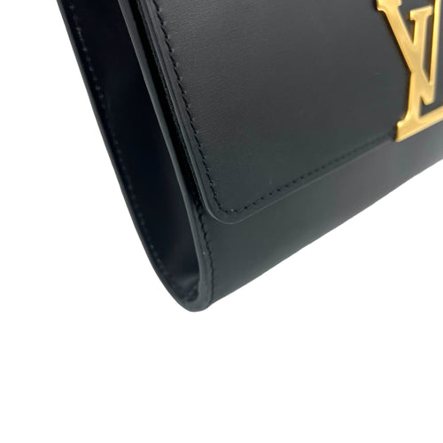 Louise GM Black Crossbody Bag in Calfskin, Gold hardware