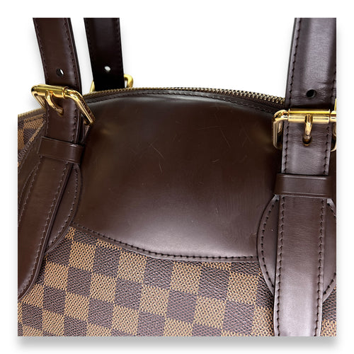 Verona MM Damier Ebene Shoulder Bag in Coated Canvas, Gold hardware