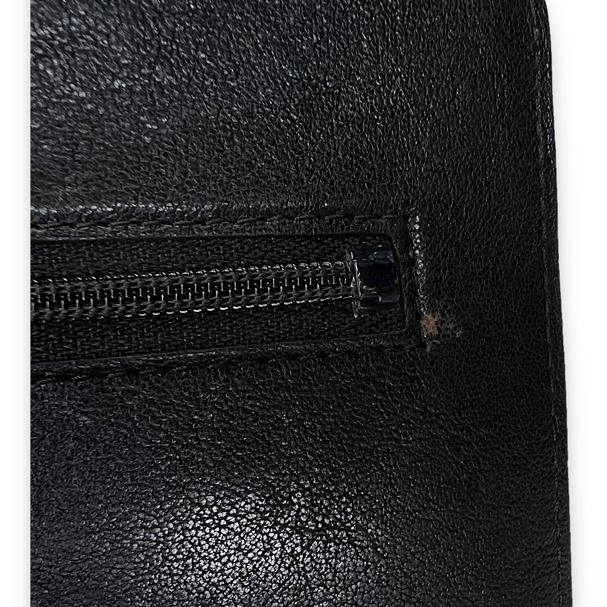 Mademoiselle Black Wallet on Chain in Calfskin, Gold hardware