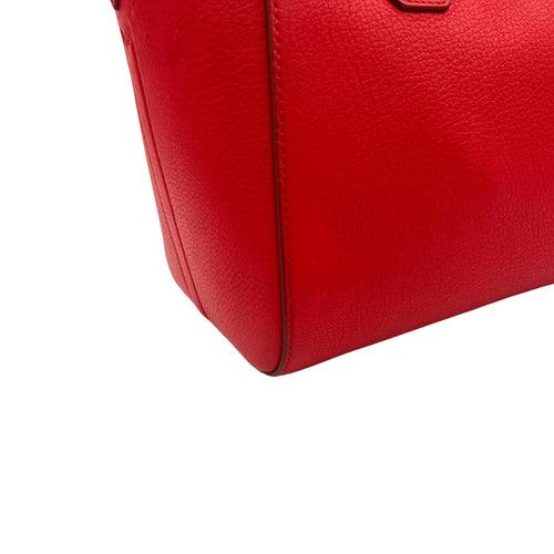 Antigona Small Red Top Handle Bag in Goat Leather, Silver hardware