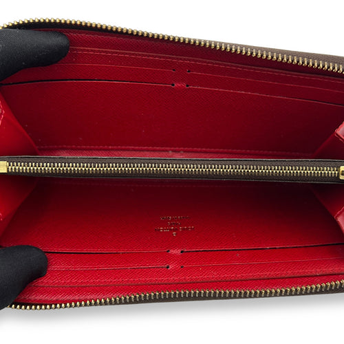 Clemence Long Ebene Wallet in Coated Canvas, Gold hardware