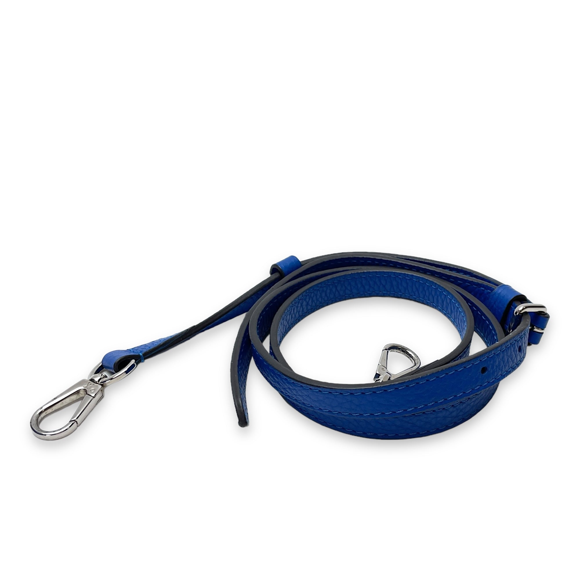 LockIt PM Blue Top Handle Bag in Calfskin, Gold hardware