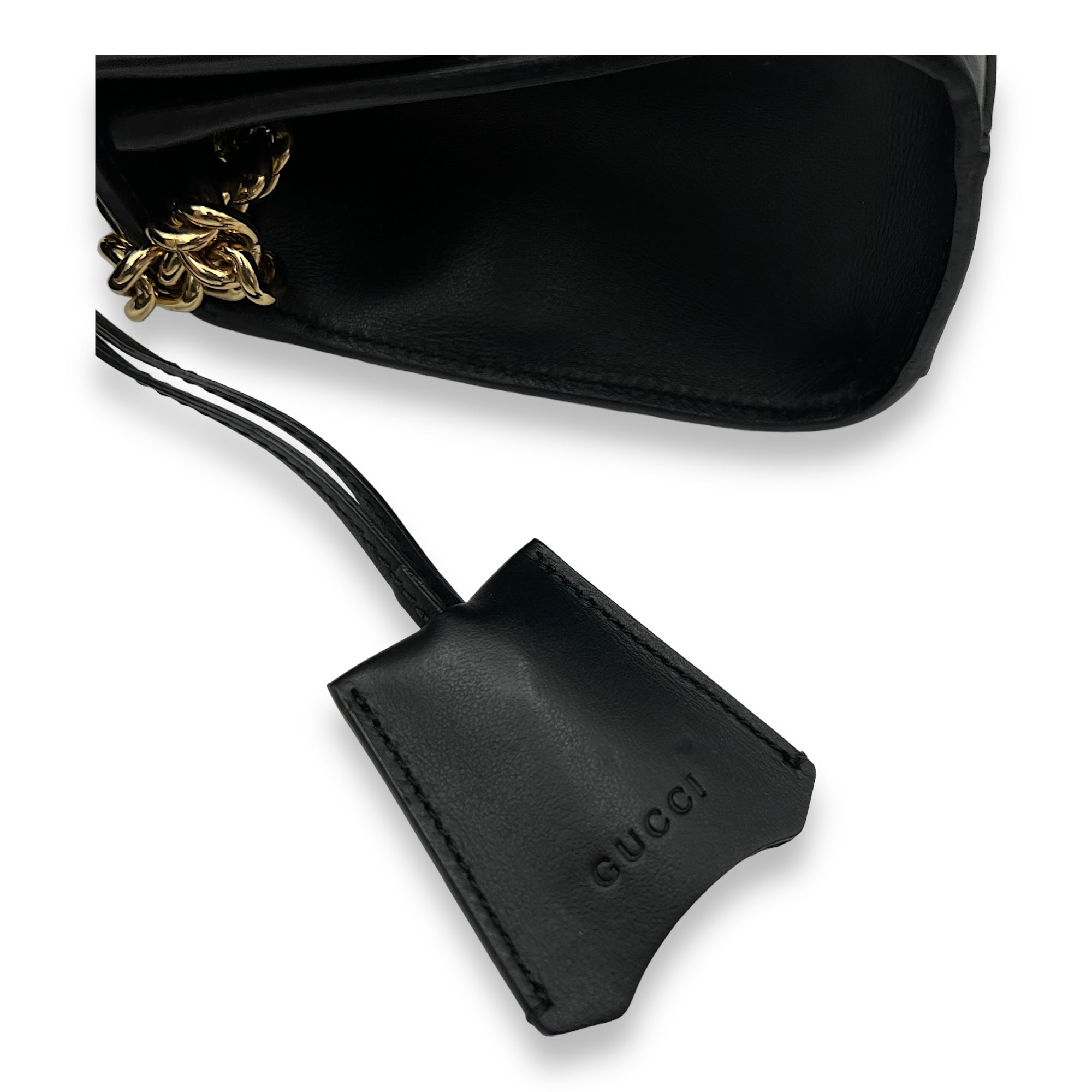 Padlock Shoulder Bag  Black in Coated Canvas , Gold Hardware