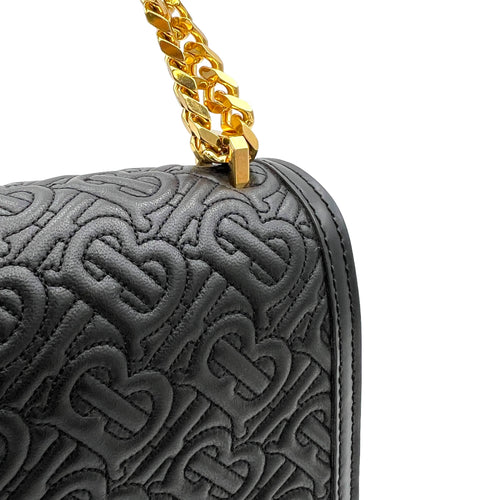 TB Shoulder Bag  Black in Calfskin , Gold Hardware