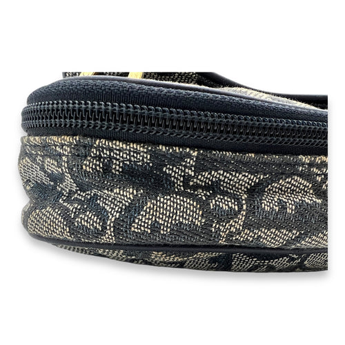 Saddle Pouch Blue in Jacquard, Gold hardware