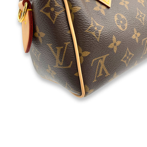 Speedy Bandouliere Top Handle Bag 20 Brown in Monogram Coated Canvas, Gold hardware