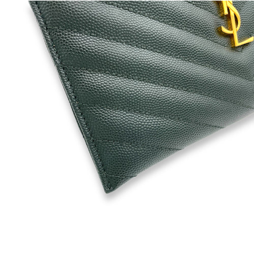 Cassandre Pouch Green in Calfskin, Gold hardware