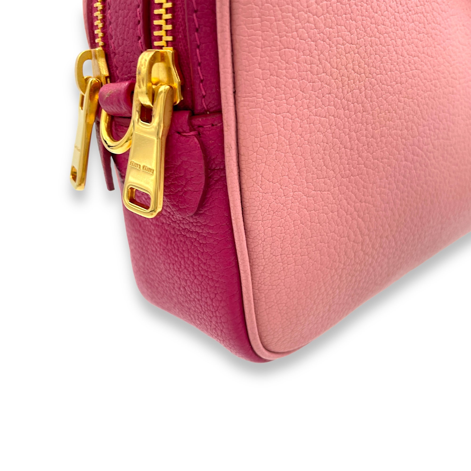 Madras Crossbody Bag Pink in Goat Leather, Gold hardware