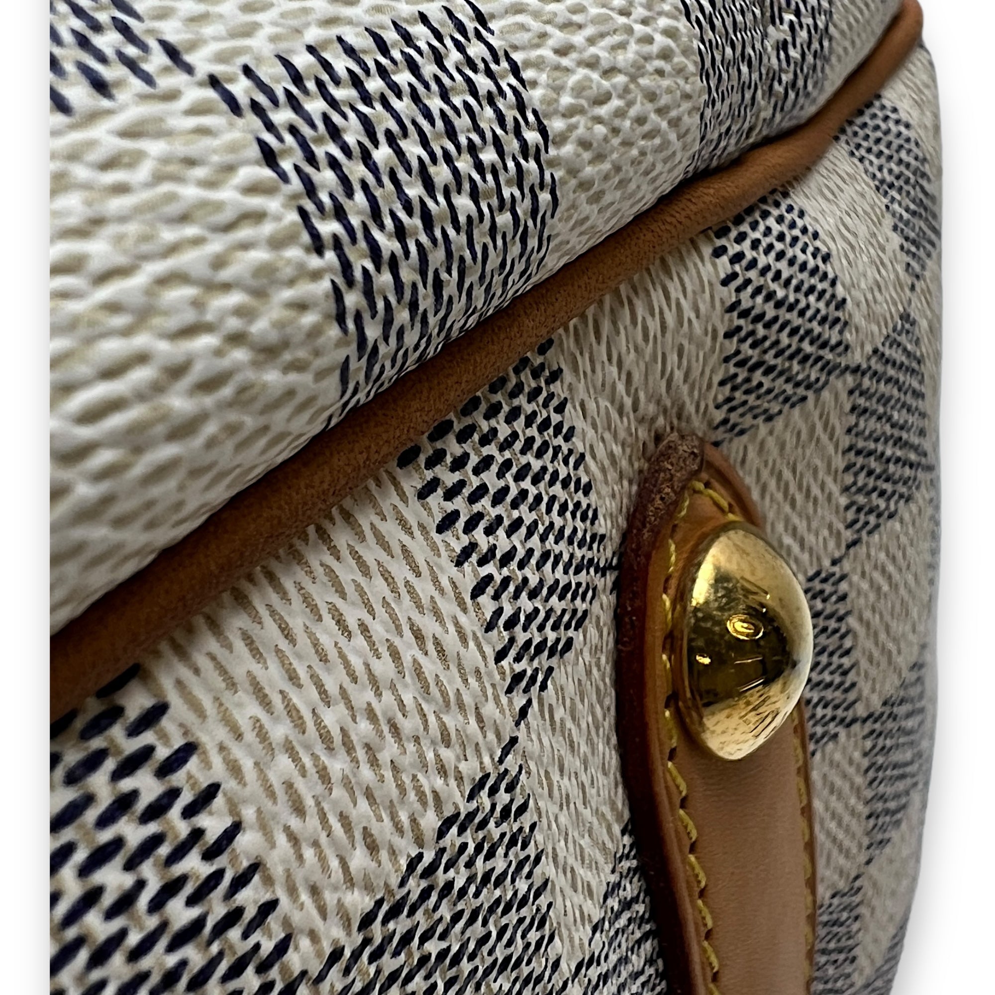 Galleria Damier Azur Shoulder Bag in Coated Canvas, Gold hardware