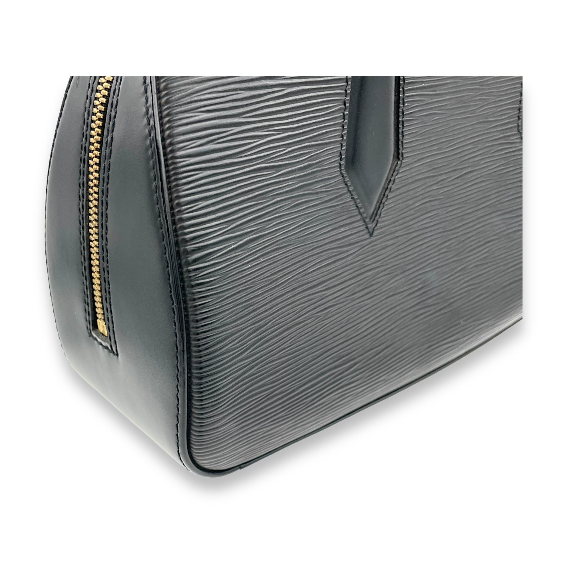 Jasmine Top Handle Bag Black in Epi Leather, Gold hardware