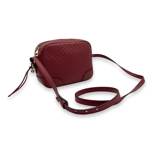 Bree Red Crossbody Bag in Guccissima Leather, Gold hardware