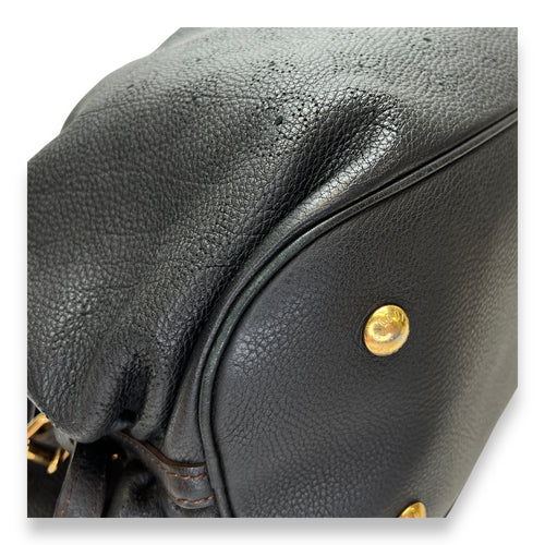 Mahina Top Handle Bag Black in Calfskin, Gold hardware