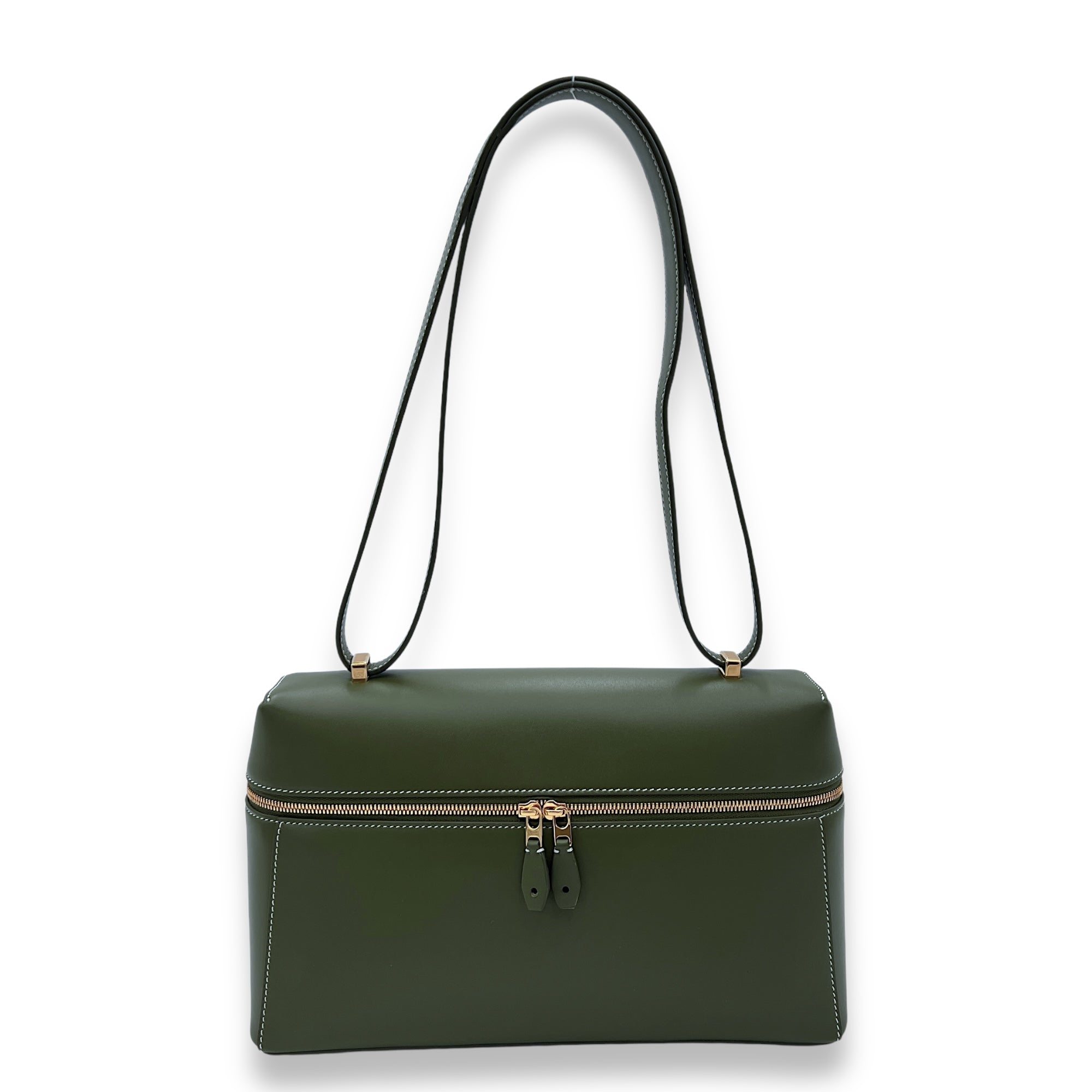 Extra Bag L27 Shoulder Bag Green in Calfskin, Gold hardware