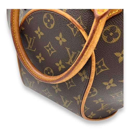 Ellipse Top Handle Bag Brown in Monogram Coated Canvas, Gold hardware