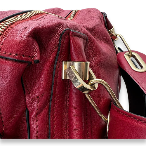 Paraty Shoulder Bag Red in Calfskin, Gold hardware