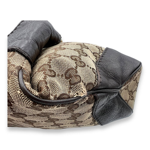 Others Shoulder Bag Brown in Jacquard, Light Gold hardware