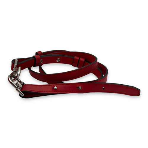 Shark Crossbody Bag Red in Calfskin, Silver hardware