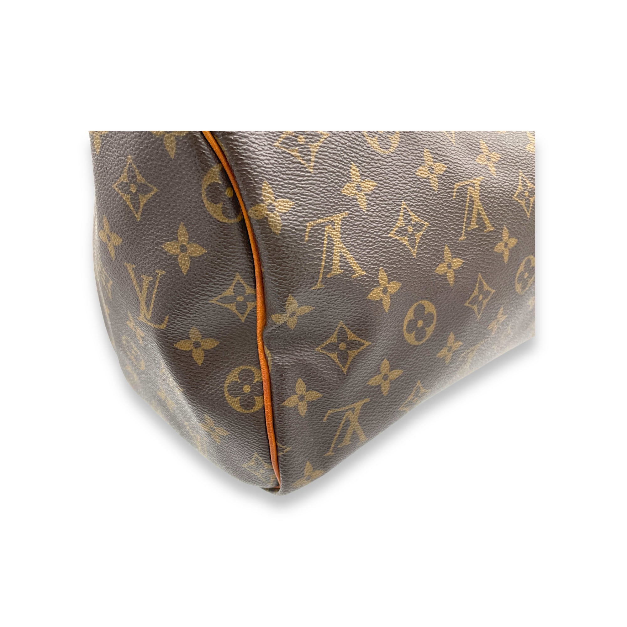 Speedy Top Handle Bag 30 Brown in Monogram Coated Canvas, Gold hardware