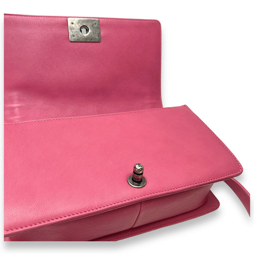 Boy Medium Pink Shoulder Bag in Calfskin,  hardware