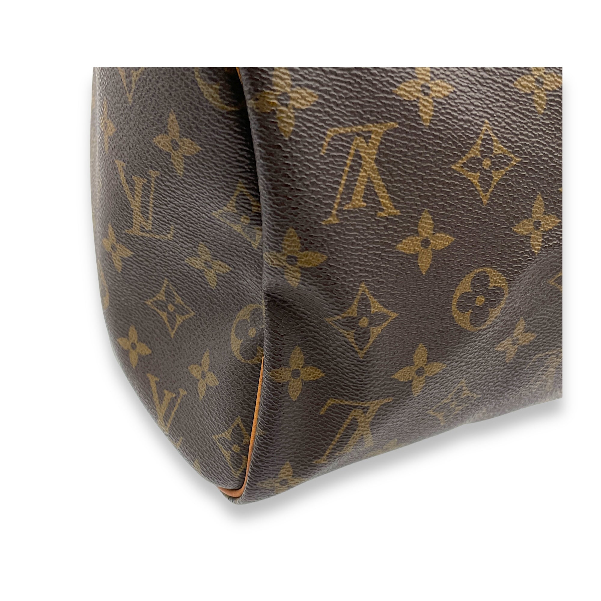 Speedy Top Handle Bag 30 Brown in Monogram Coated Canvas, Gold hardware