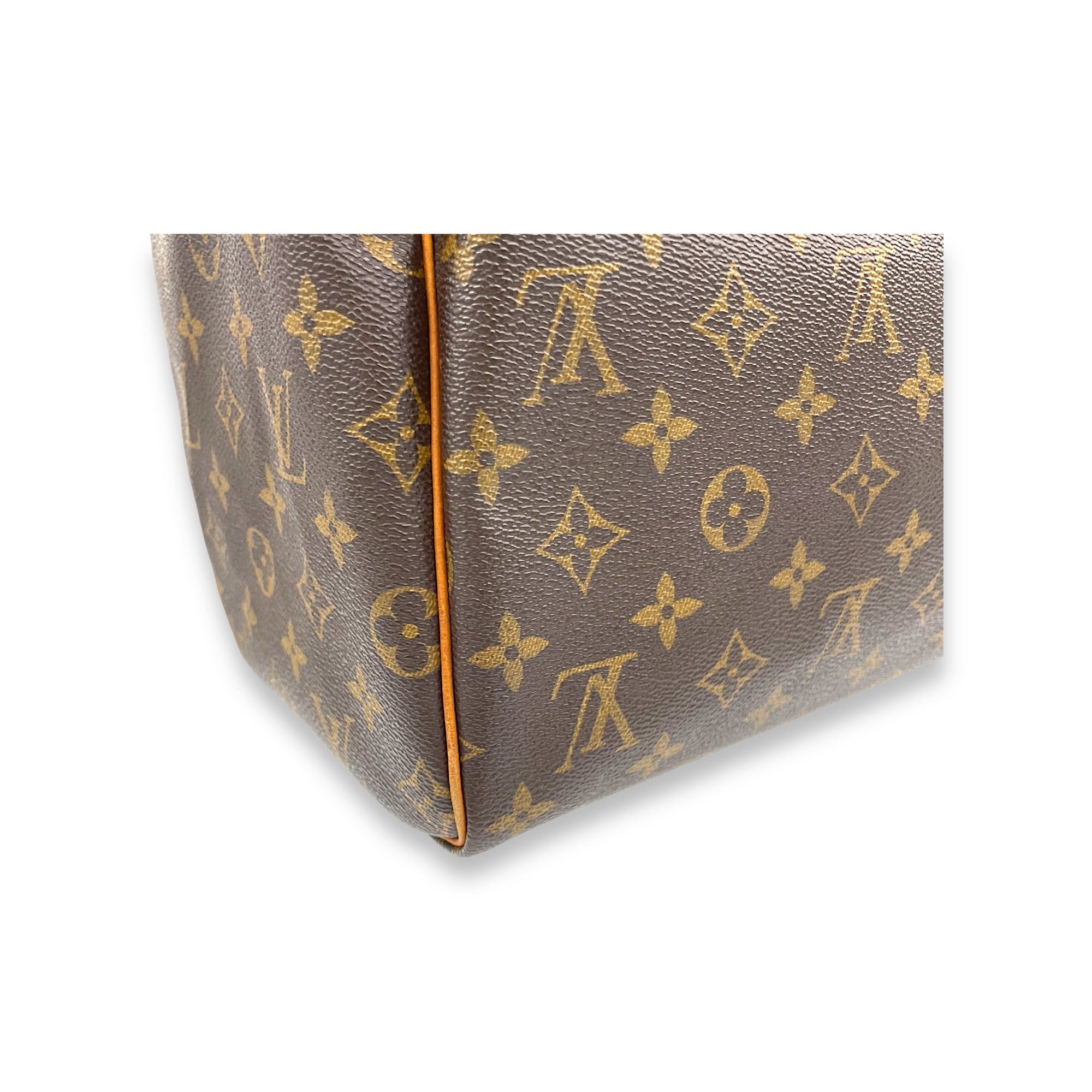 Speedy Top Handle Bag 30 Brown in Monogram Coated Canvas, Gold hardware