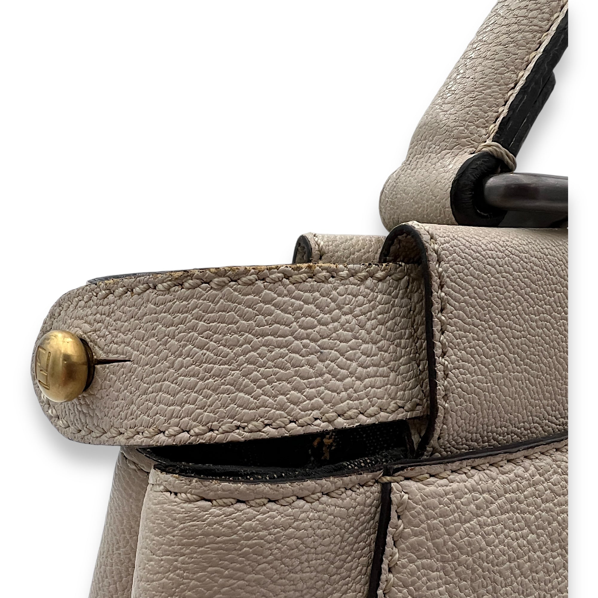 Peekaboo Medium Top handle bag in Calfskin, Silver Hardware