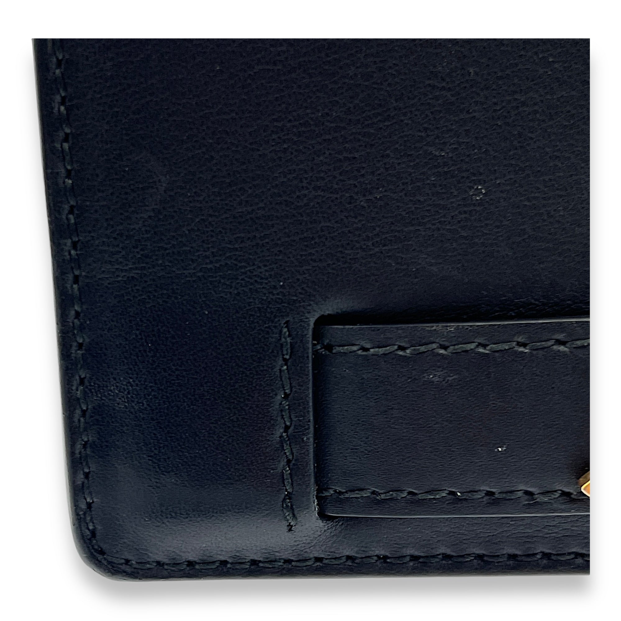 J'adior Black Wallet On Chain in Lambskin, Gold hardware