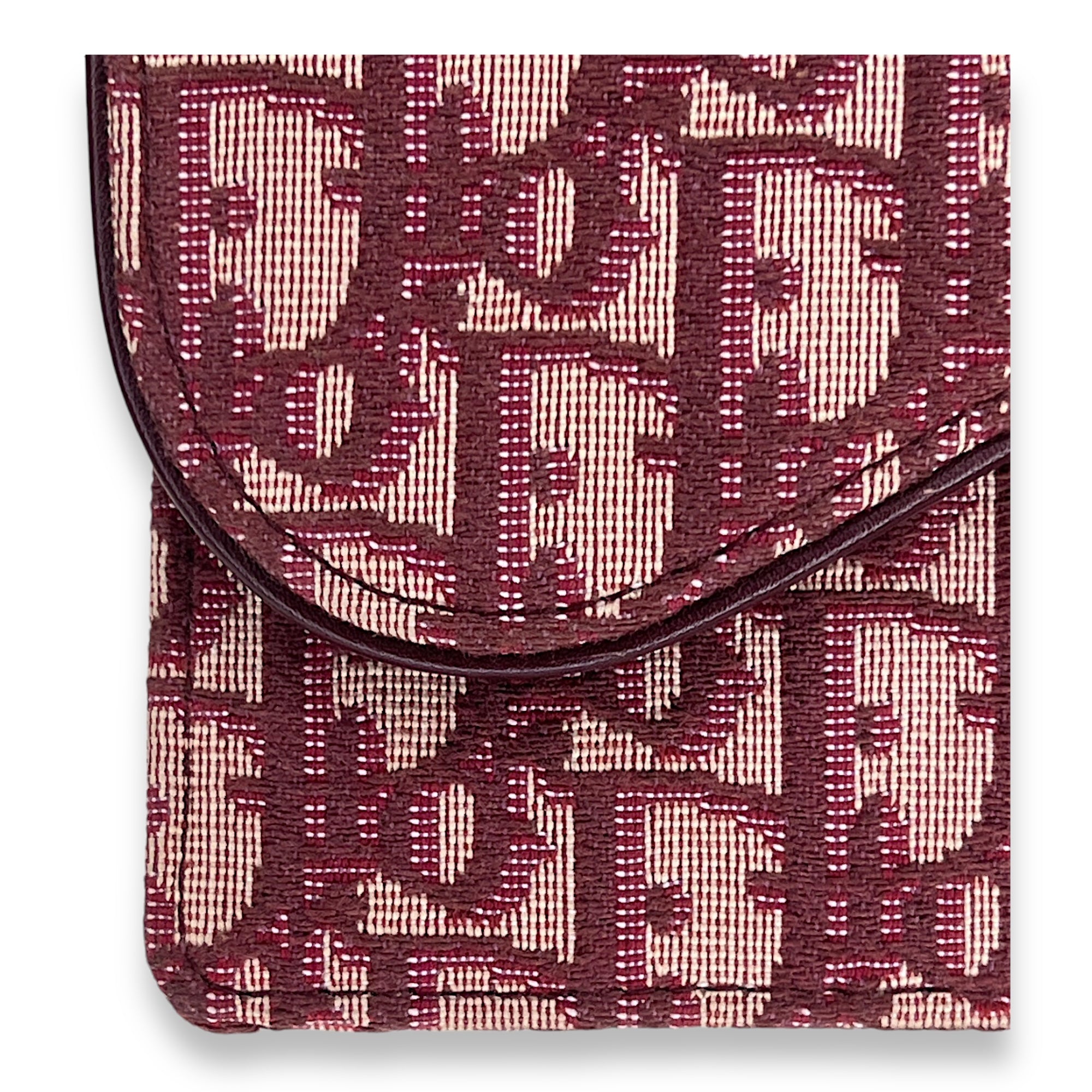 OBLIQUE SADDLE Red Wallet On Chain in Jacquard, Gold hardware