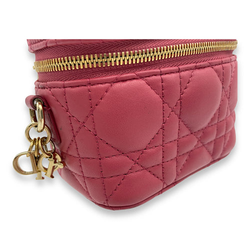 Lady Dior Vanity Micro Crossbody bag in Lambskin, Gold Hardware