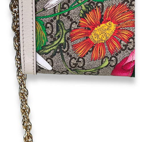 Ophidia GG flora Crossbody bag in Coated canvas, Gold Hardware