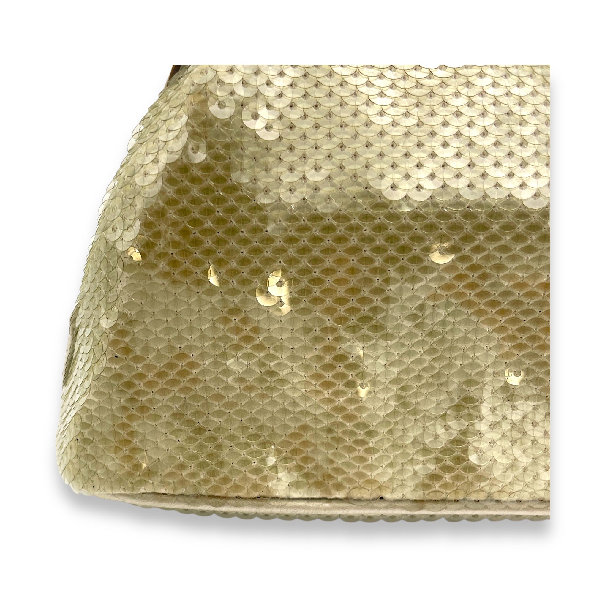 Monkey Closure  Clutch in Sequins, Silver Hardware