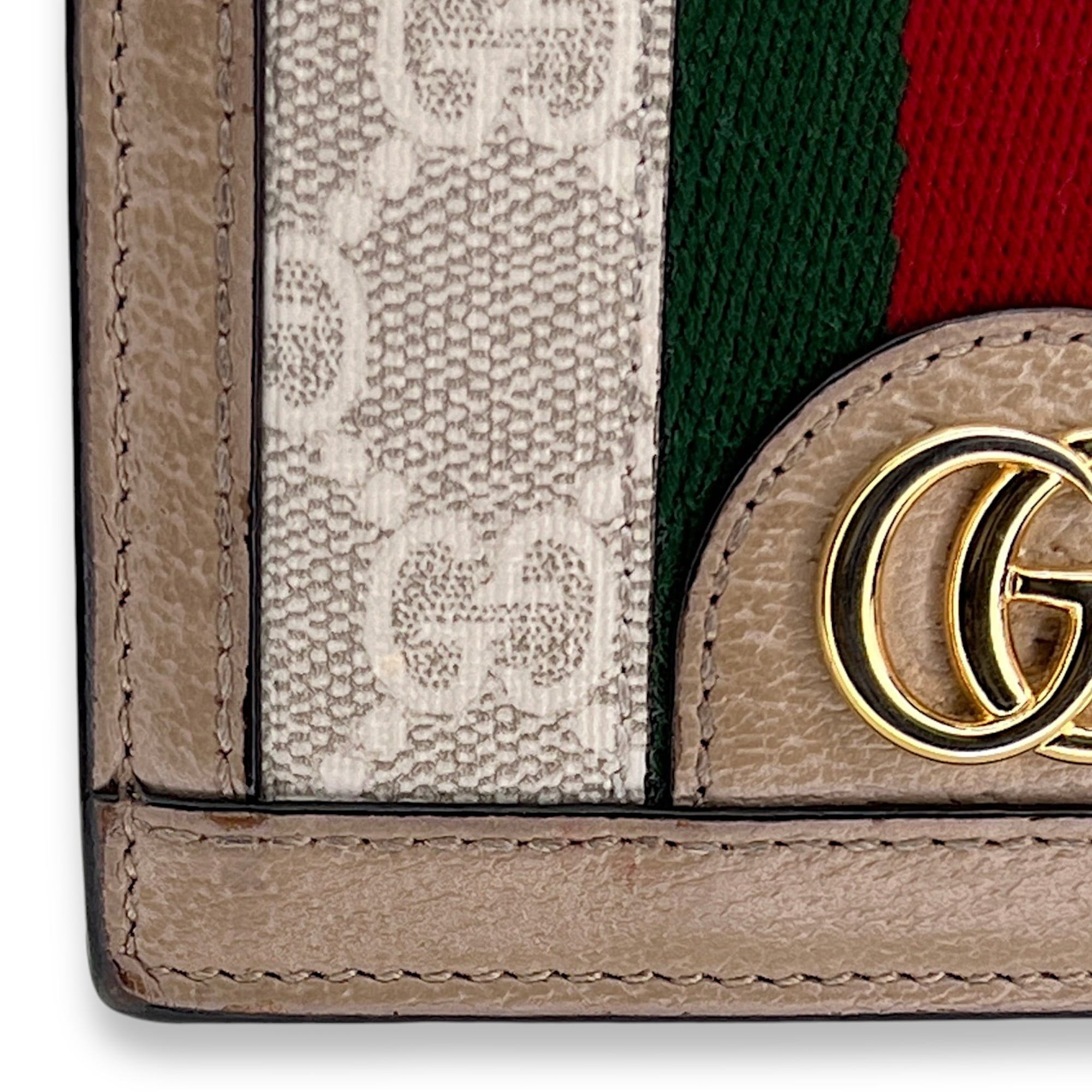 Ophidia GG Wallet in Monogram coated canvas, Gold Hardware