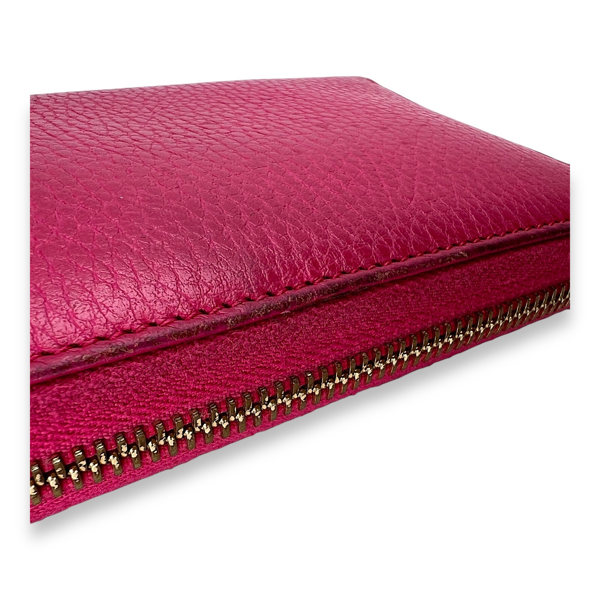 Others Wallet Long Pink in Calfskin , Gold Hardware