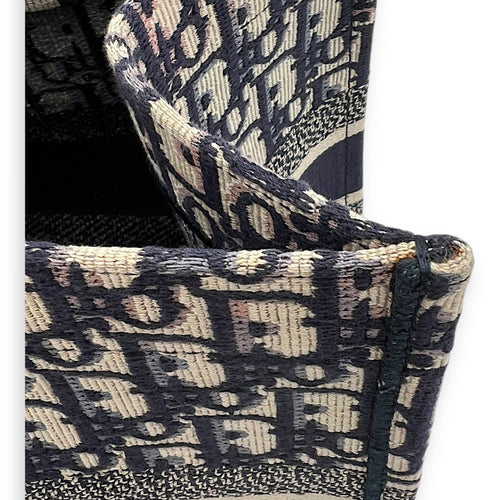 Book Tote Top Handle Bag Blue in Jacquard