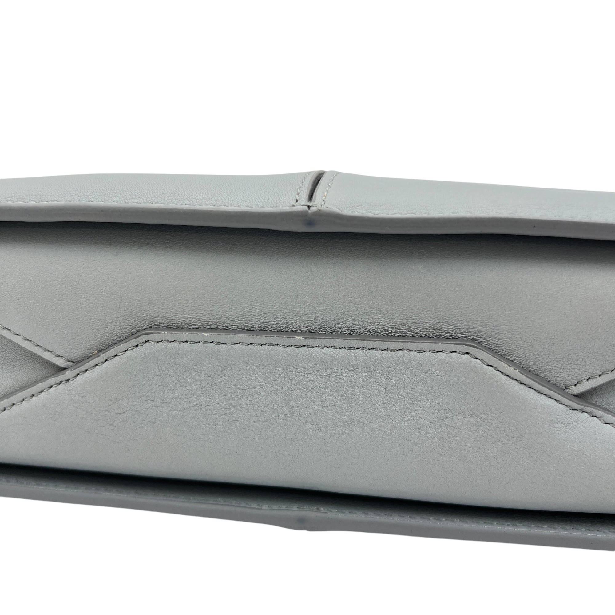 Tri-Fold Clutch in Calfskin, Silver Hardware