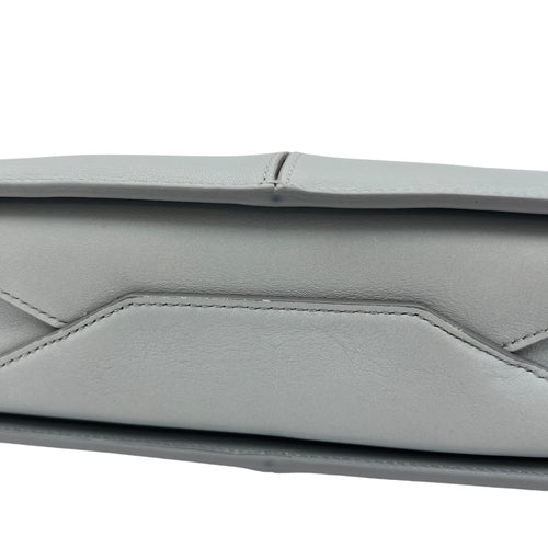 Tri-Fold Clutch in Calfskin, Silver Hardware