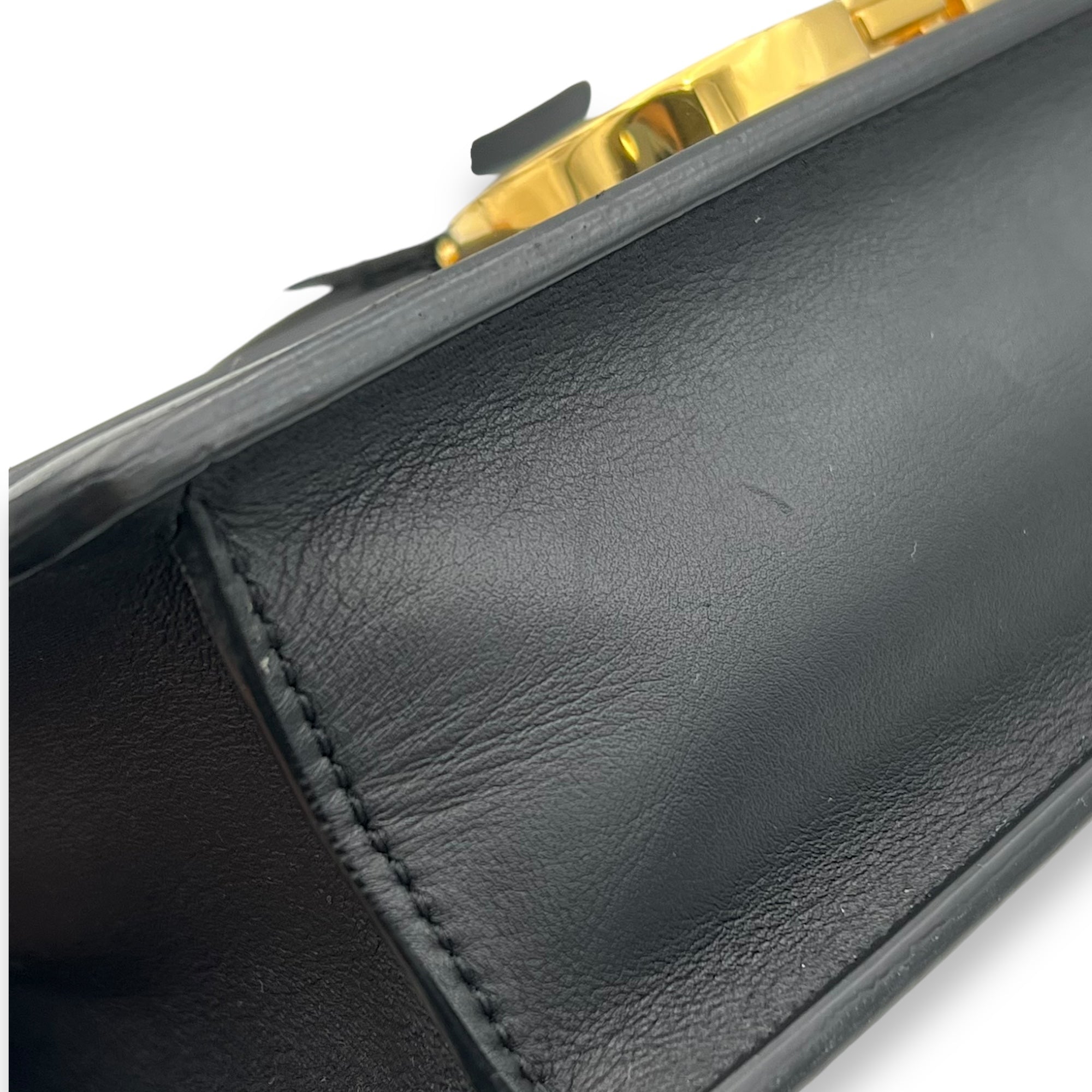 Montaigne Crossbody Bag Black in Calfskin, Gold hardware