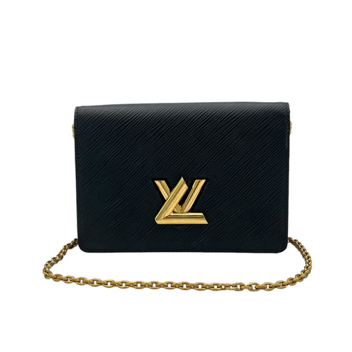 Twist Crossbody Bag Black in Epi Leather, Gold hardware