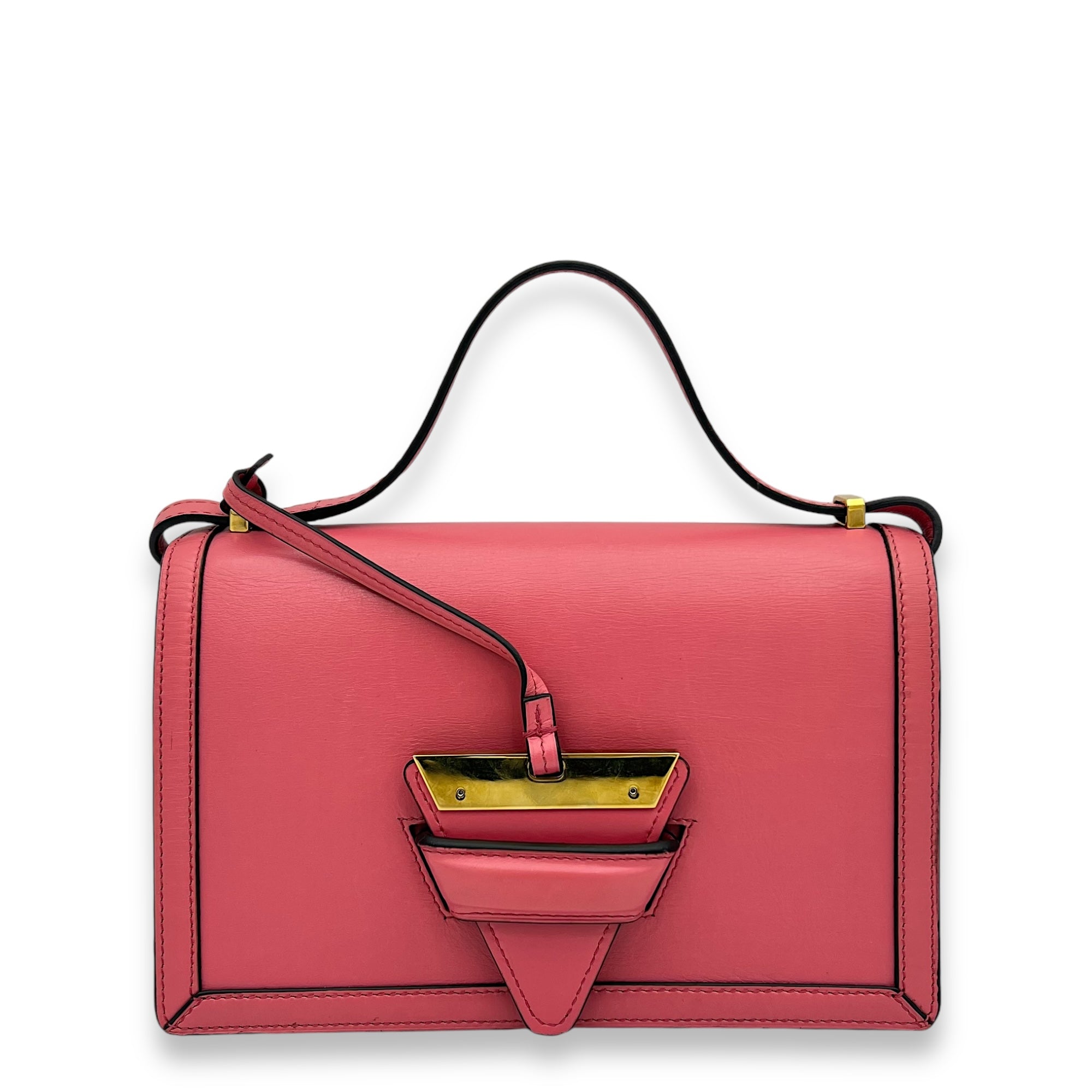 Barcelona Shoulder Bag Pink in Calfskin, Gold hardware