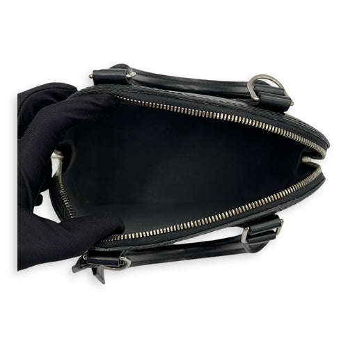 Alma Top Handle Bag BB Black in Epi Leather, Silver hardware